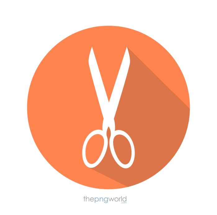 Round Scissor Vector Icon Orange Transparent PNG scissor,kechi,barber,cut,design,flat,haircut,hair dresser,hair,shear,clip art,line art